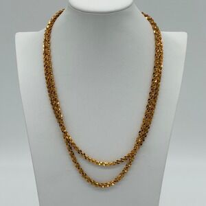 Vintage Gold Tone Multi Strand Necklace Long Layered Chain Statement